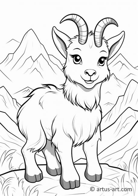 Página para colorear de cabra de montaña